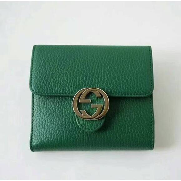NEW Gucci Emerald Dollar Calf Leather Interlocking Wallet - Picture 2 of 6